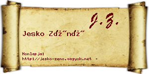 Jesko Zénó névjegykártya